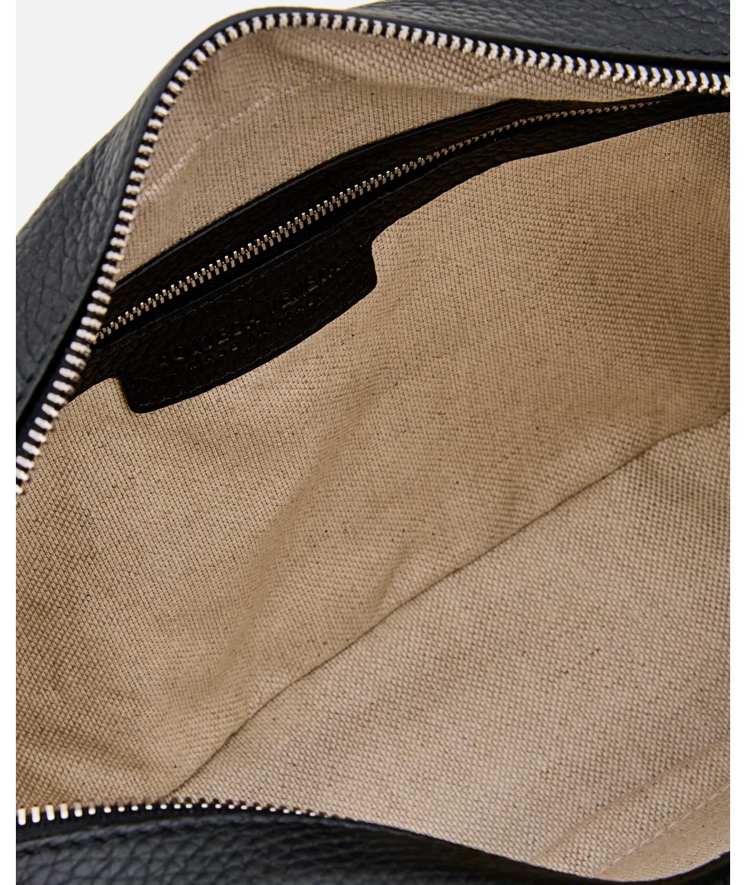 BOTTEGA VENETA Черная кожаная сумка на плечо, фото 2