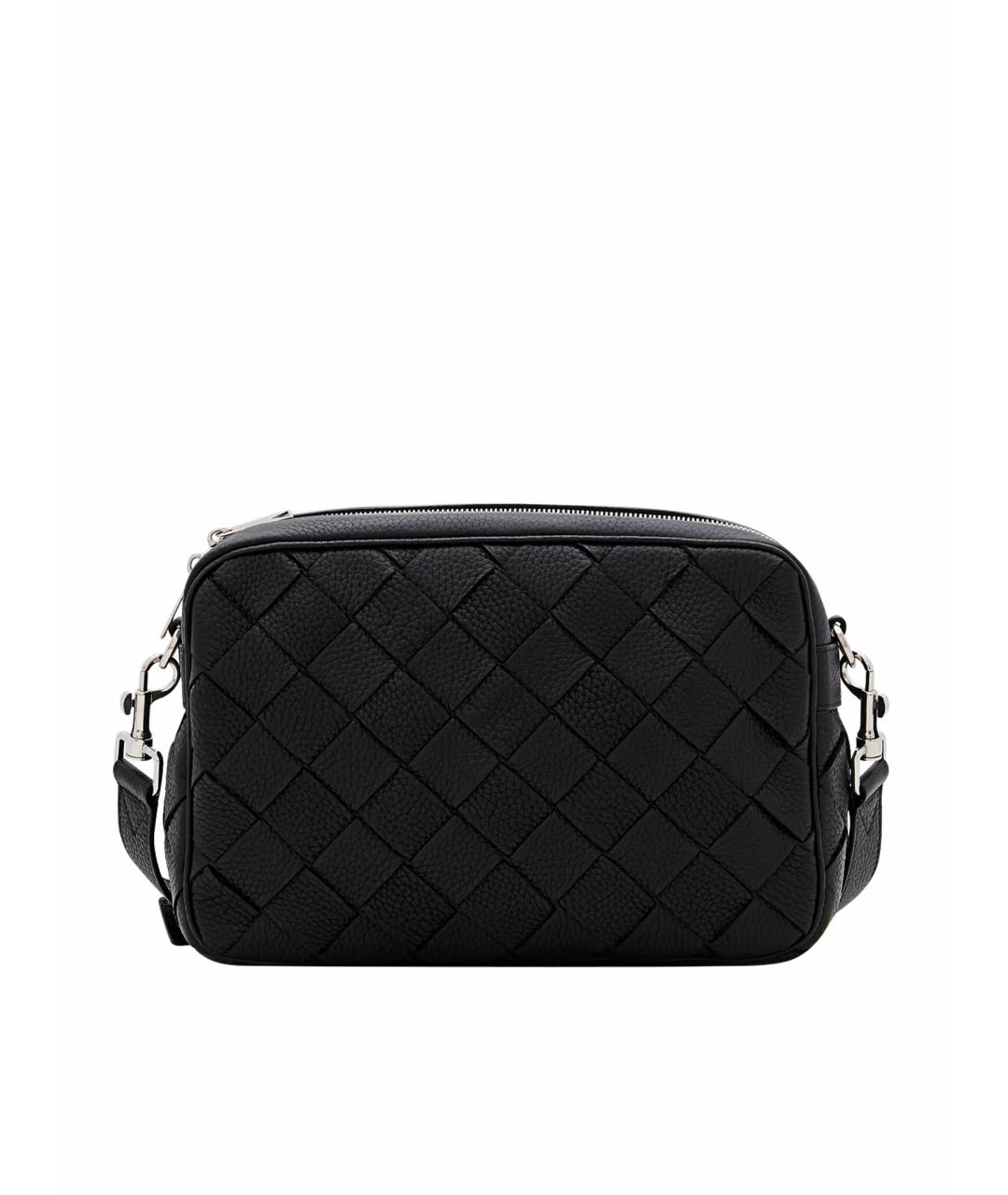 BOTTEGA VENETA Черная кожаная сумка на плечо, фото 1
