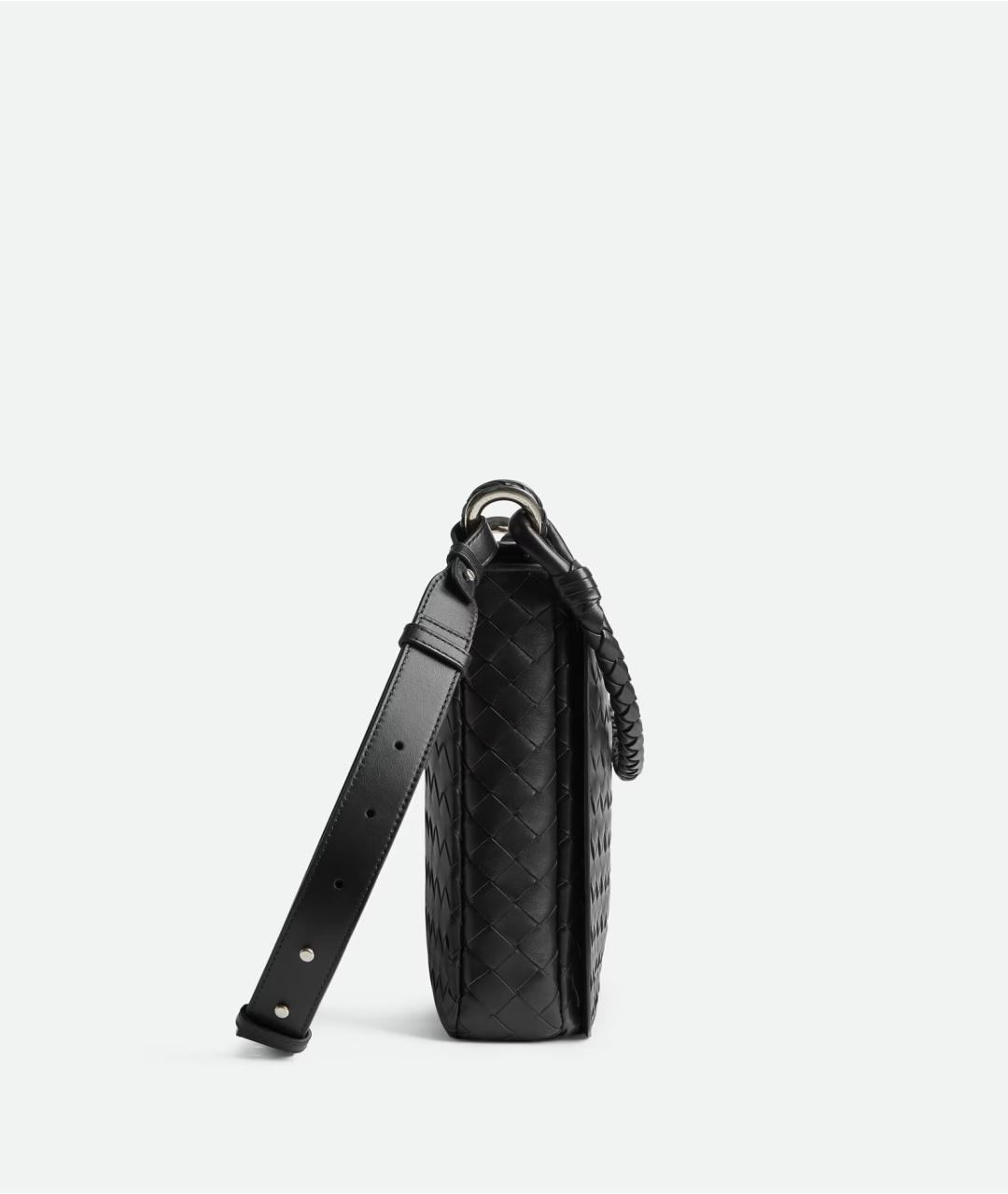 BOTTEGA VENETA Черная кожаная сумка на плечо, фото 4