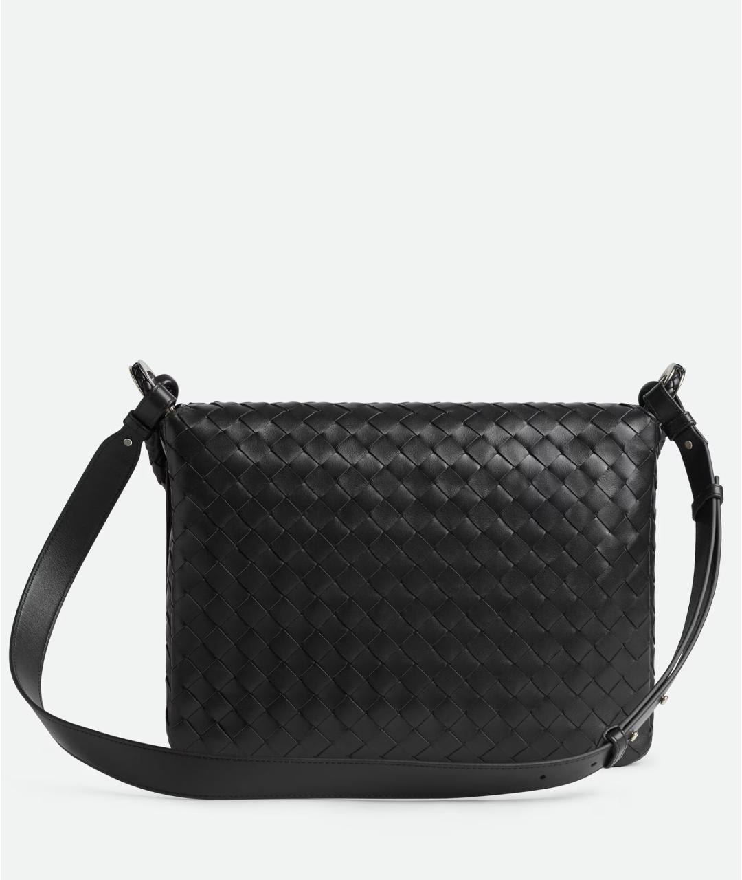 BOTTEGA VENETA Черная кожаная сумка на плечо, фото 5