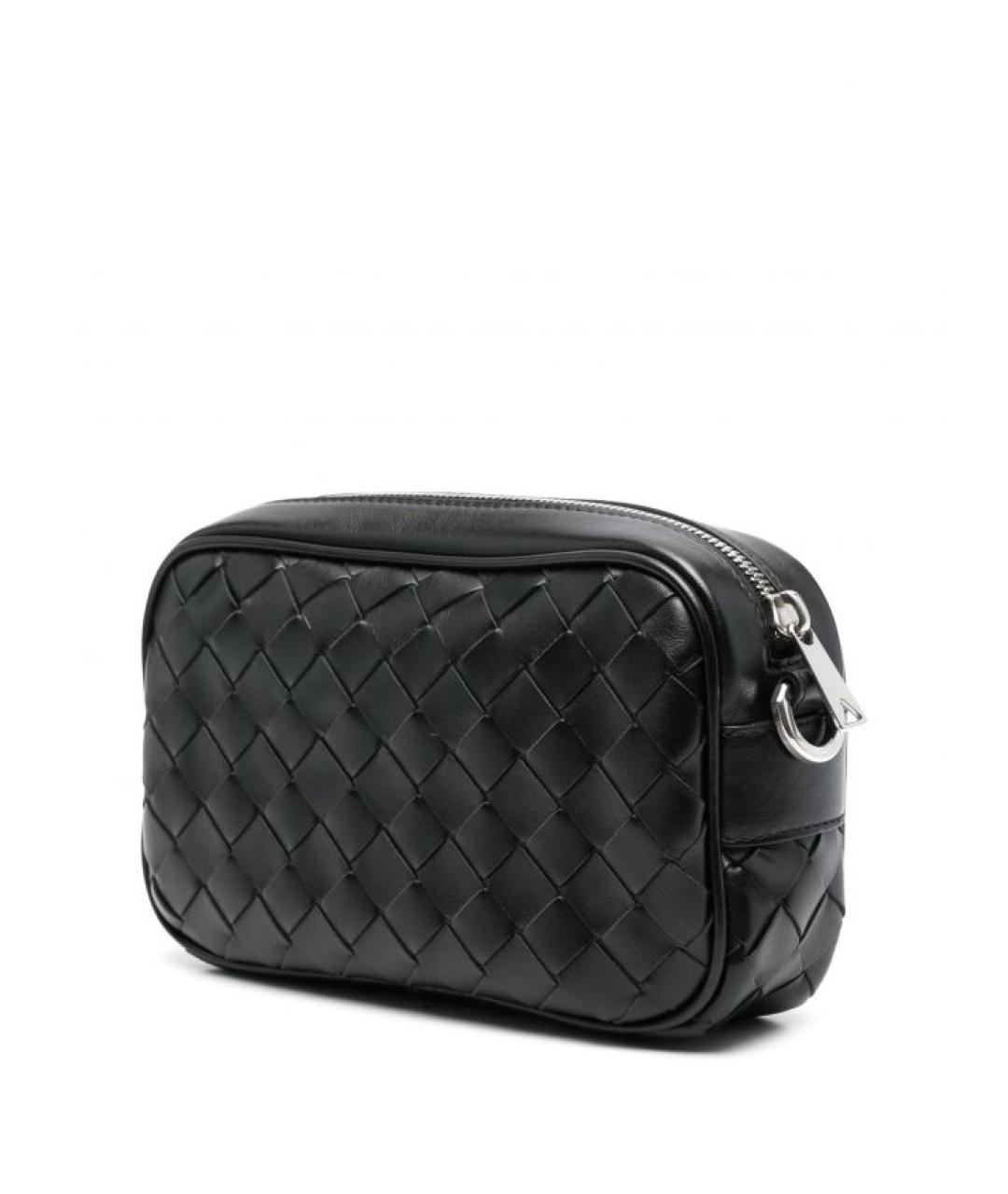 BOTTEGA VENETA Черная кожаная сумка на плечо, фото 2