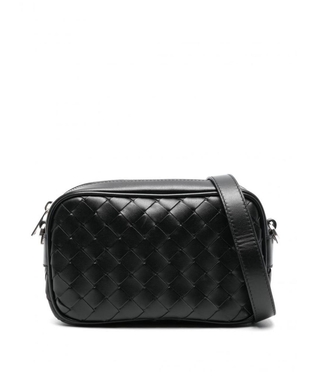 BOTTEGA VENETA Черная кожаная сумка на плечо, фото 1