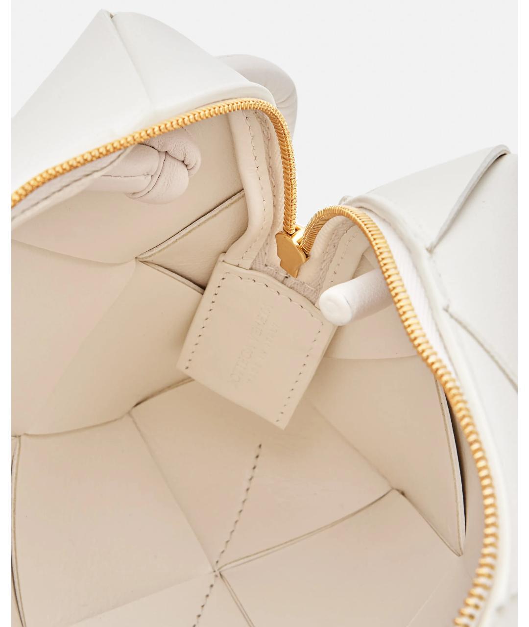 BOTTEGA VENETA Белая кожаная сумка через плечо, фото 3
