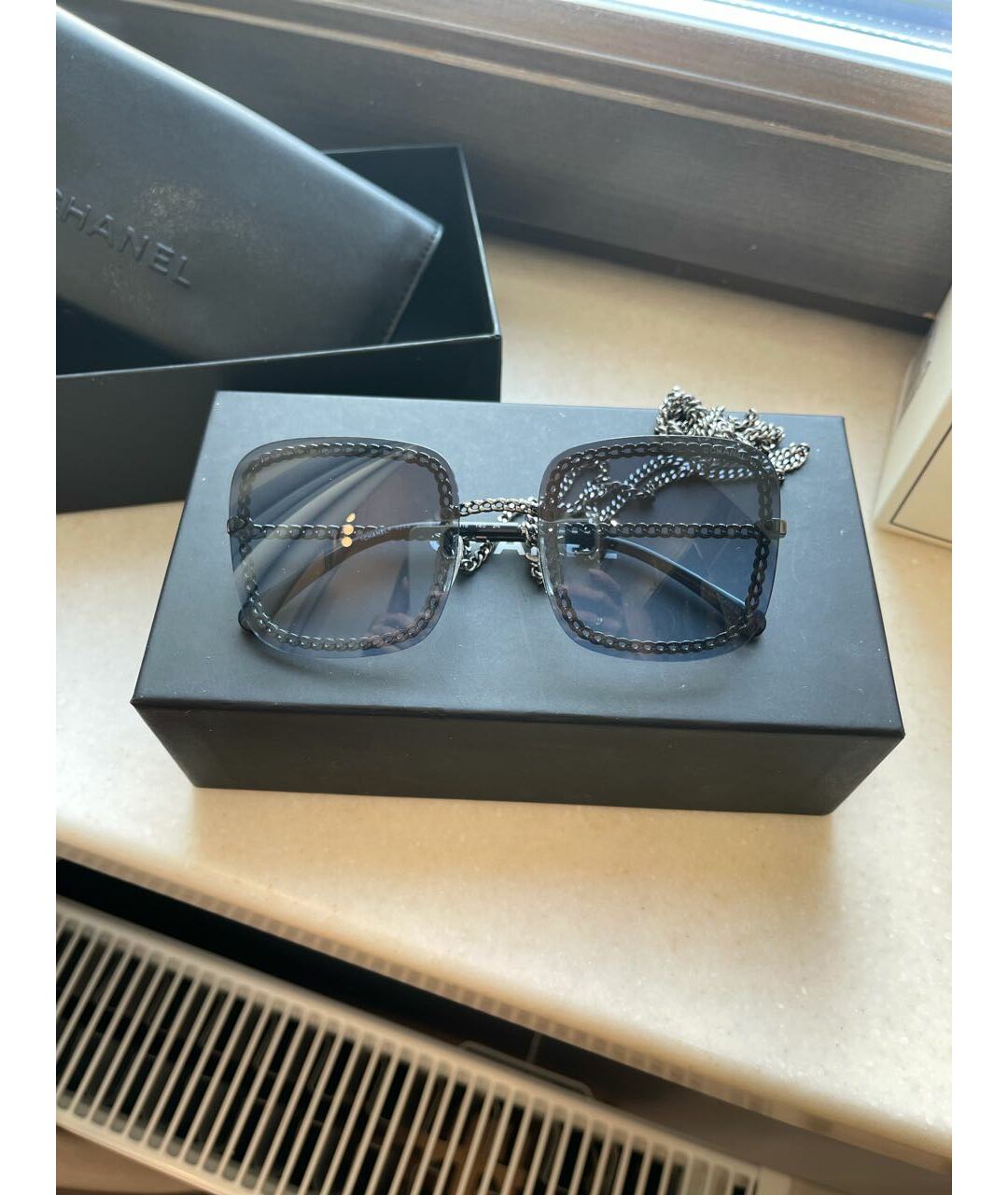 CHANEL PRE-OWNED Темно-синие солнцезащитные очки, фото 7