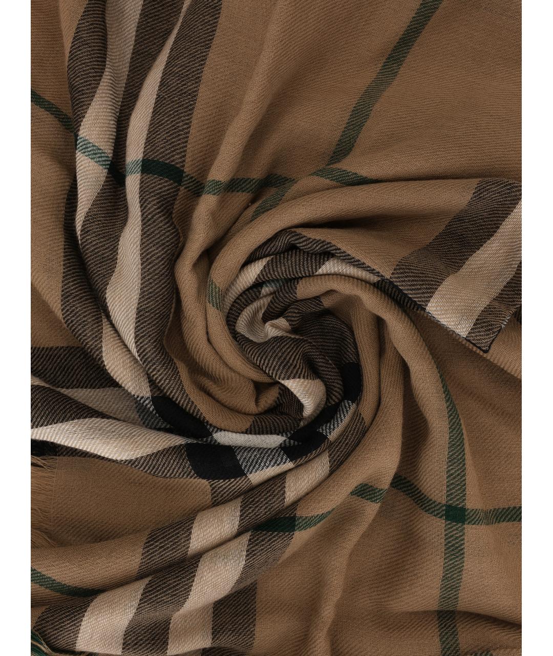 BURBERRY Бежевый шерстяной шарф, фото 2