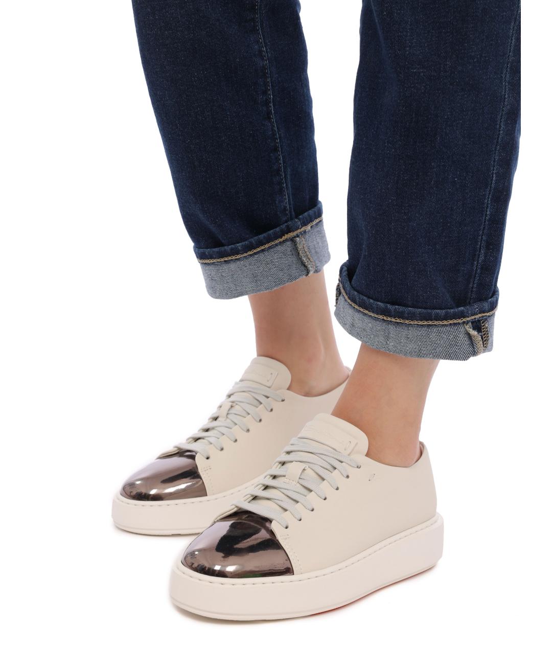 SANTONI Белые кеды, фото 7