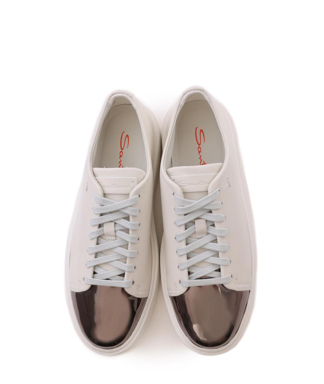 SANTONI Белые кеды, фото 5