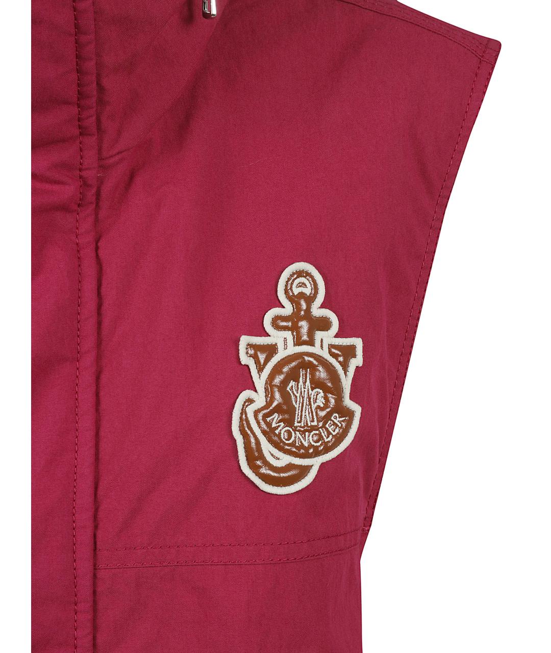 MONCLER Красный хлопковый жилет, фото 3