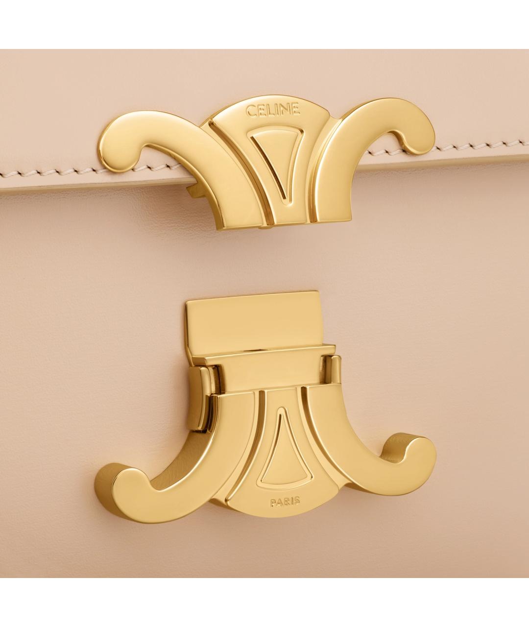 CELINE Бежевая кожаная сумка через плечо, фото 5