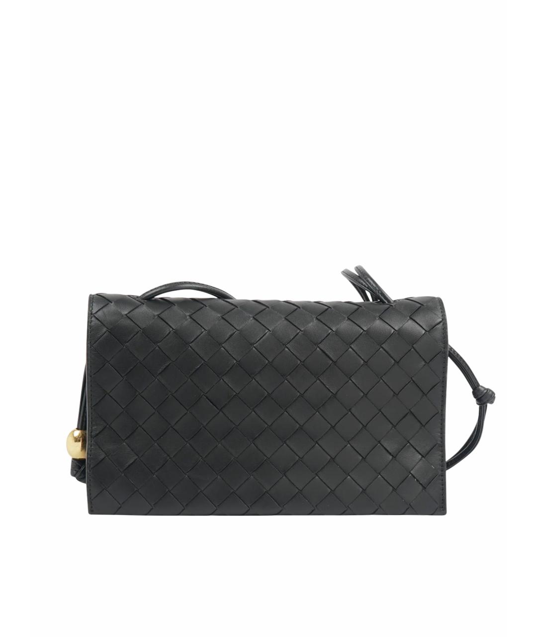 BOTTEGA VENETA Черная кожаная сумка через плечо, фото 1