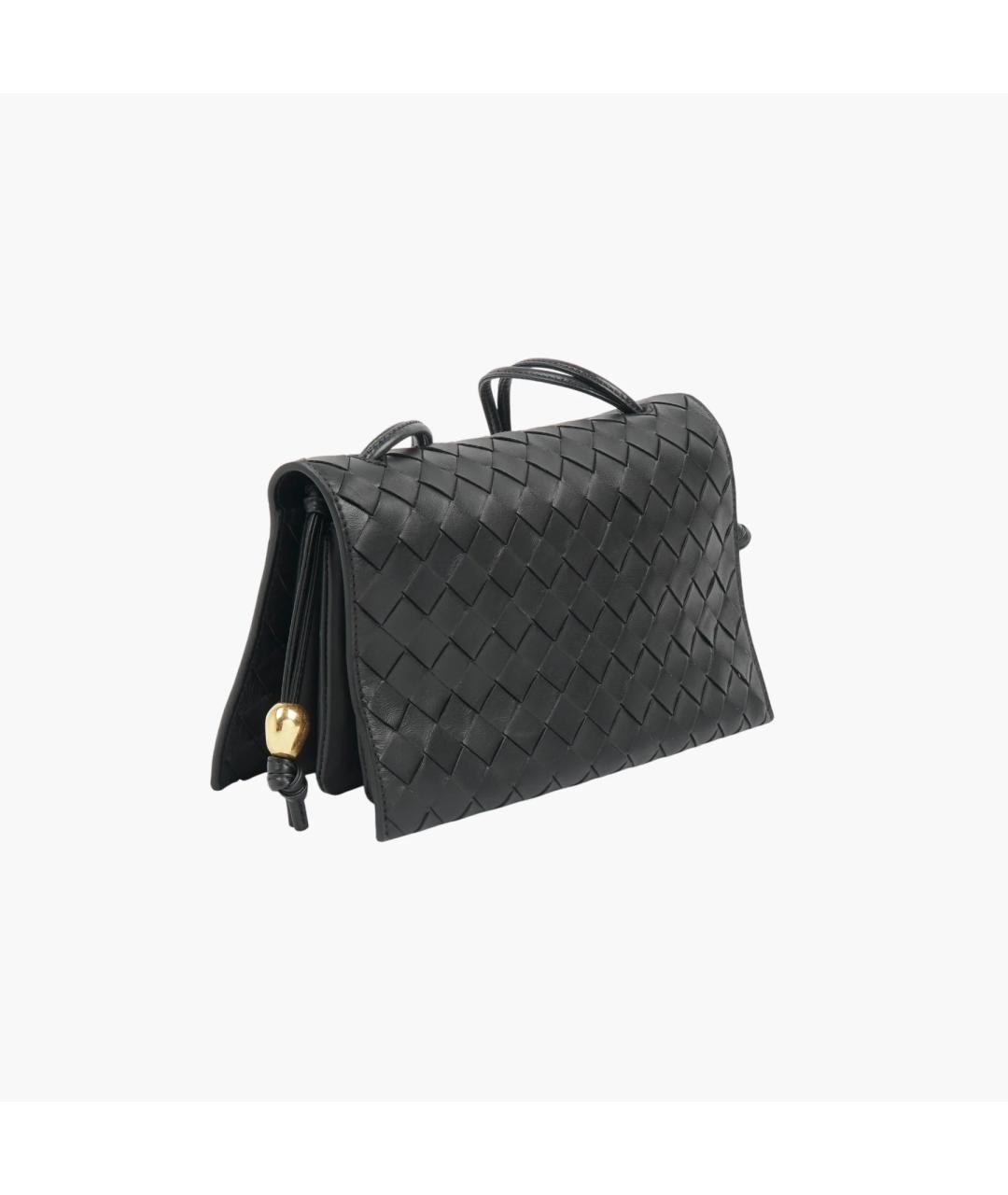 BOTTEGA VENETA Черная кожаная сумка через плечо, фото 2