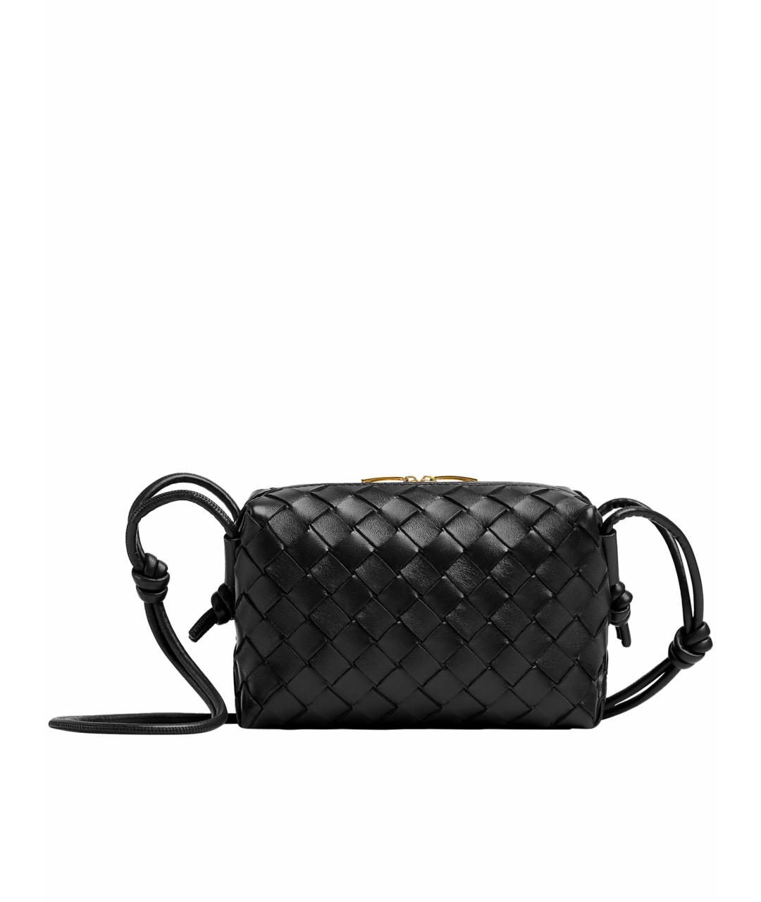 BOTTEGA VENETA Черная кожаная сумка через плечо, фото 1