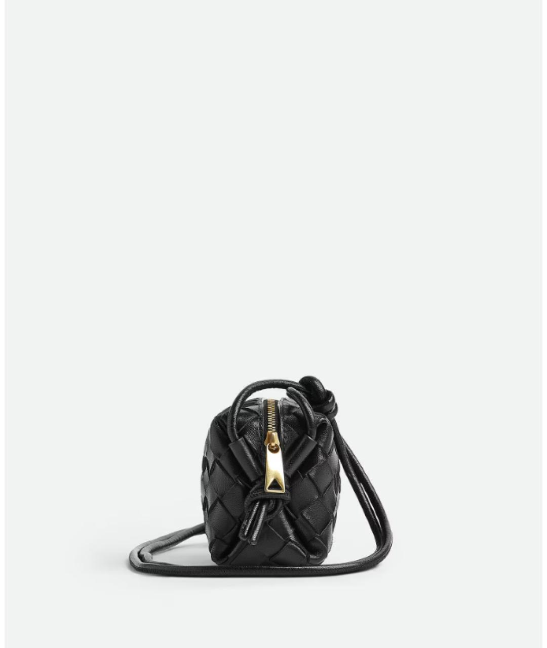 BOTTEGA VENETA Черная кожаная сумка через плечо, фото 3