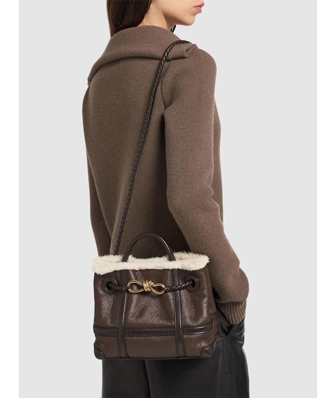 BOTTEGA VENETA Коричневая кожаная сумка тоут, фото 3