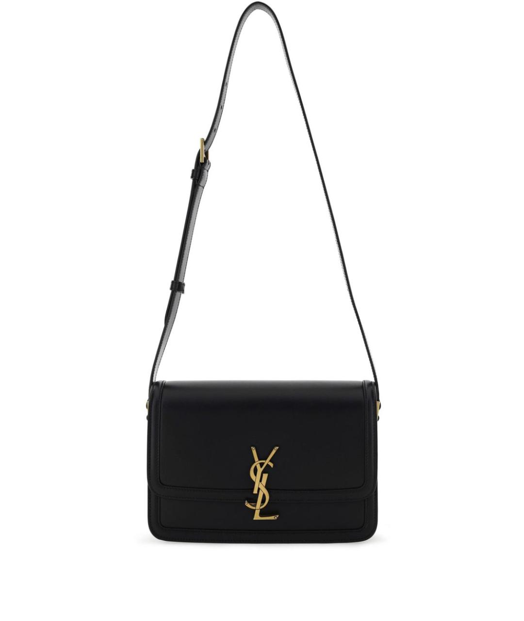 SAINT LAURENT Черная кожаная сумка через плечо, фото 1