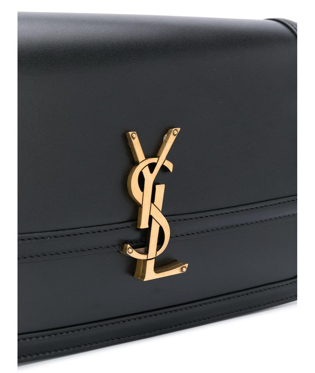 SAINT LAURENT Черная кожаная сумка через плечо, фото 4