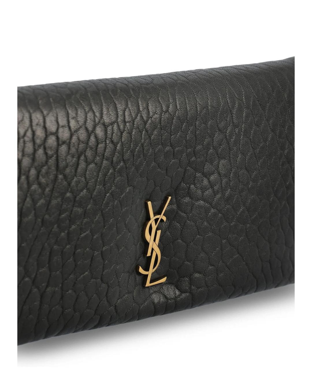 SAINT LAURENT Черная кожаная сумка через плечо, фото 4