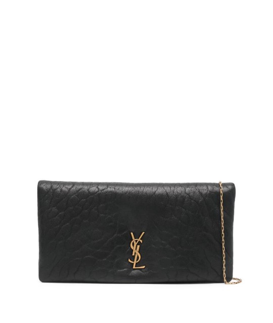 SAINT LAURENT Черная кожаная сумка через плечо, фото 1