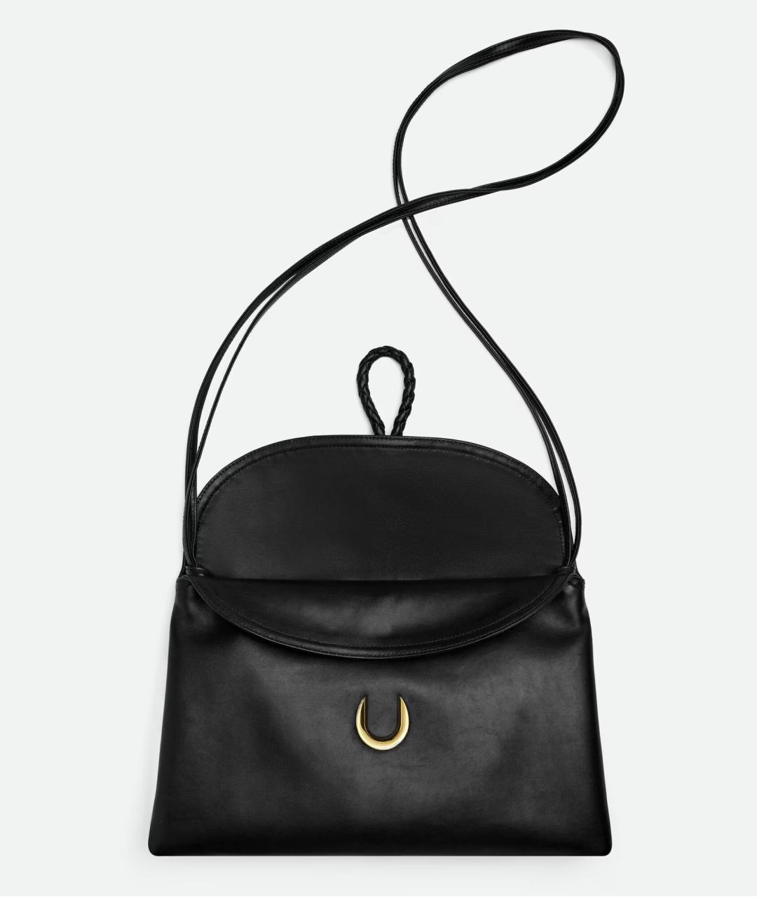 BOTTEGA VENETA Черная кожаная сумка через плечо, фото 3