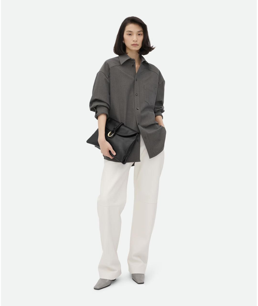 BOTTEGA VENETA Черная кожаная сумка через плечо, фото 2