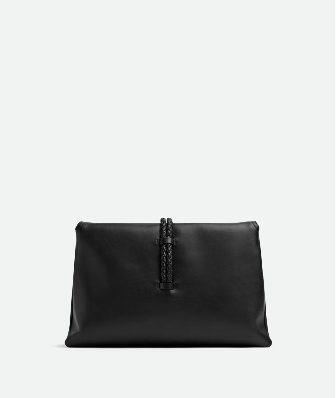 BOTTEGA VENETA Черная кожаная сумка через плечо, фото 5