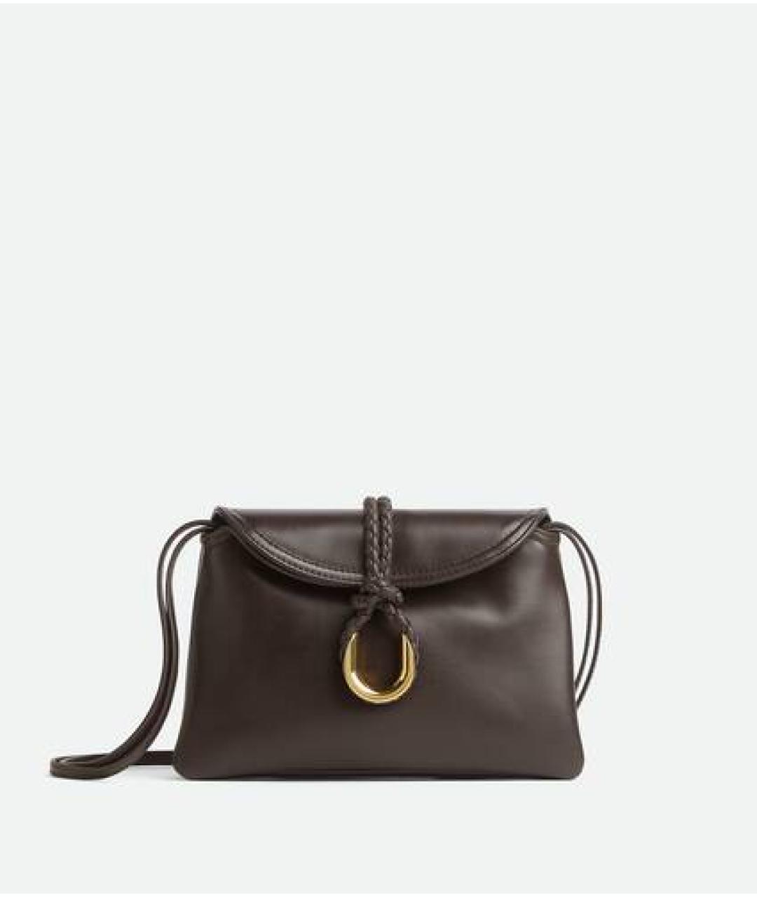 BOTTEGA VENETA Коричневая кожаная сумка через плечо, фото 5