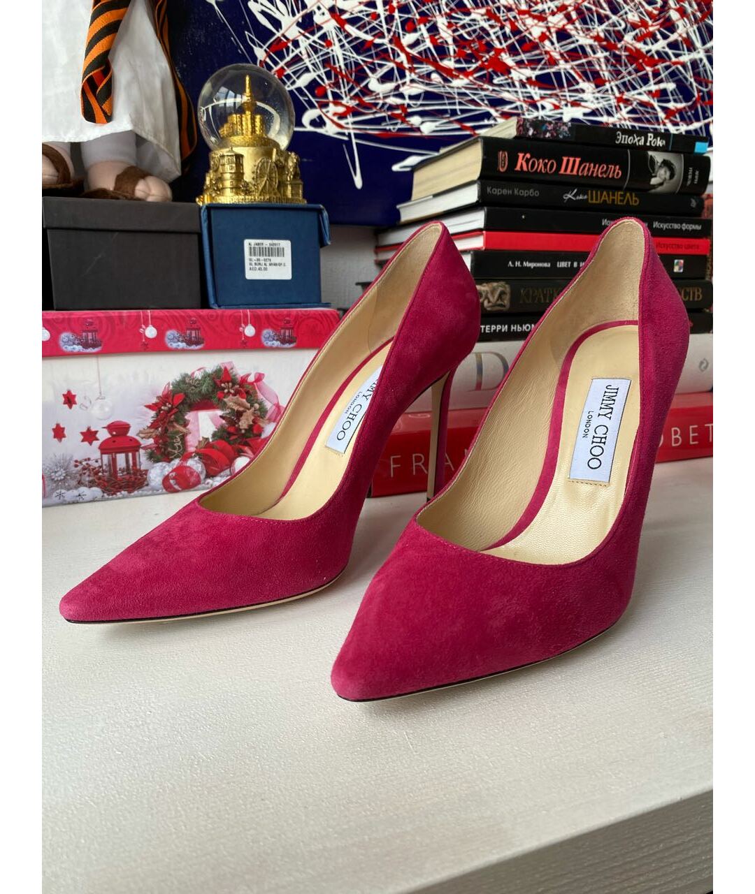 JIMMY CHOO Розовые замшевые туфли, фото 2