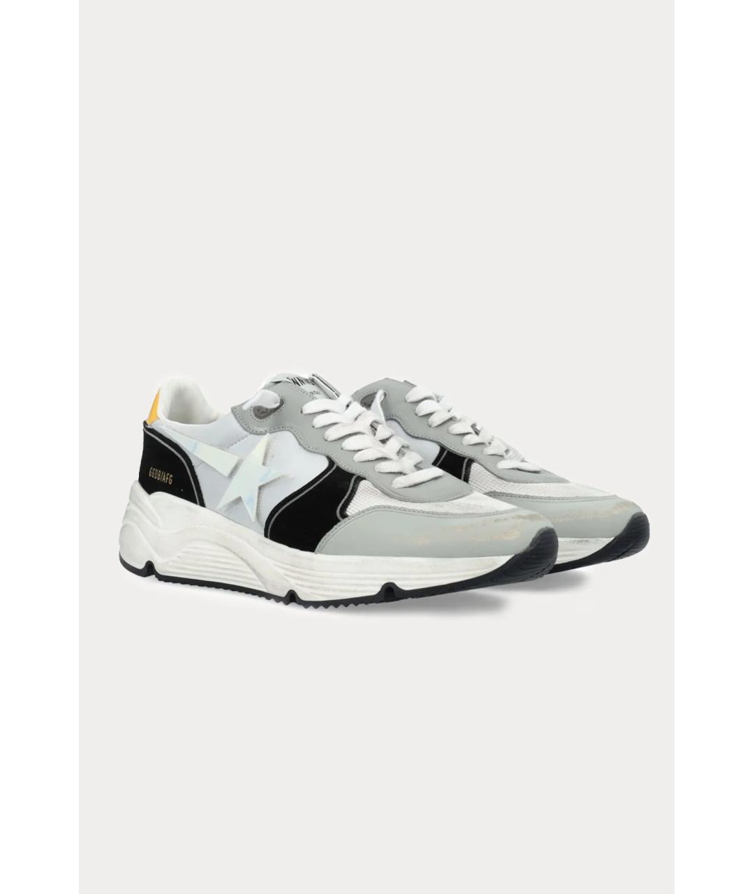 GOLDEN GOOSE DELUXE BRAND Серые текстильные низкие кроссовки / кеды, фото 2