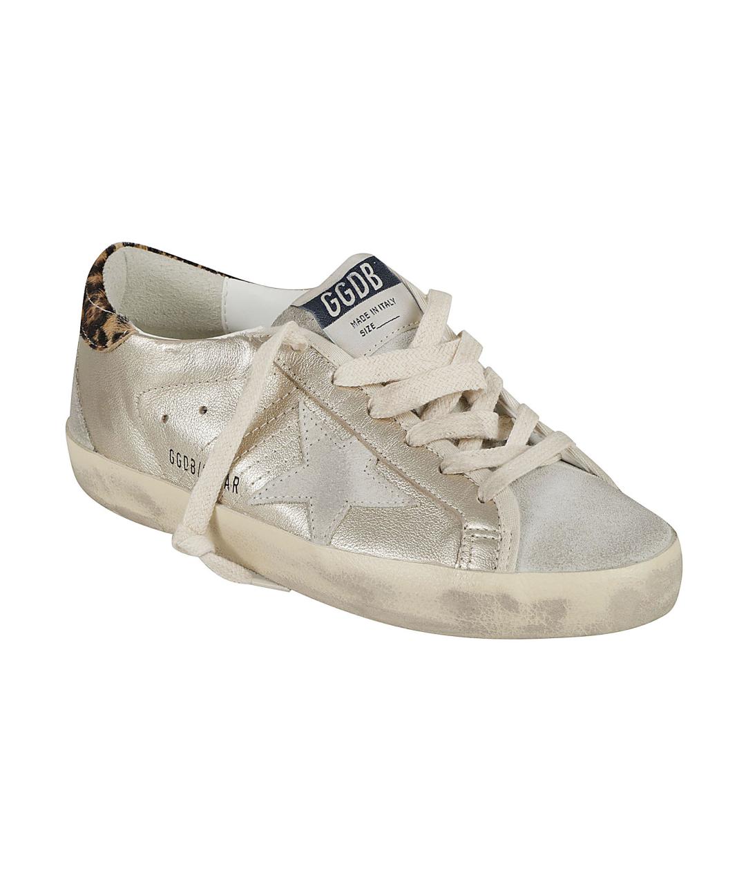 GOLDEN GOOSE DELUXE BRAND Серебряные кожаные кеды, фото 2