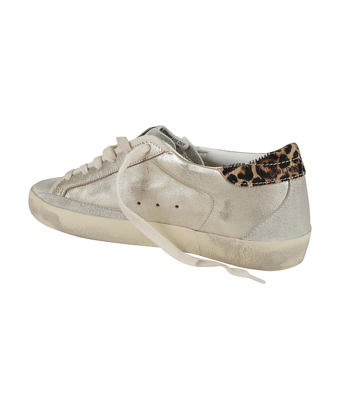 GOLDEN GOOSE DELUXE BRAND Серебряные кожаные кеды, фото 3