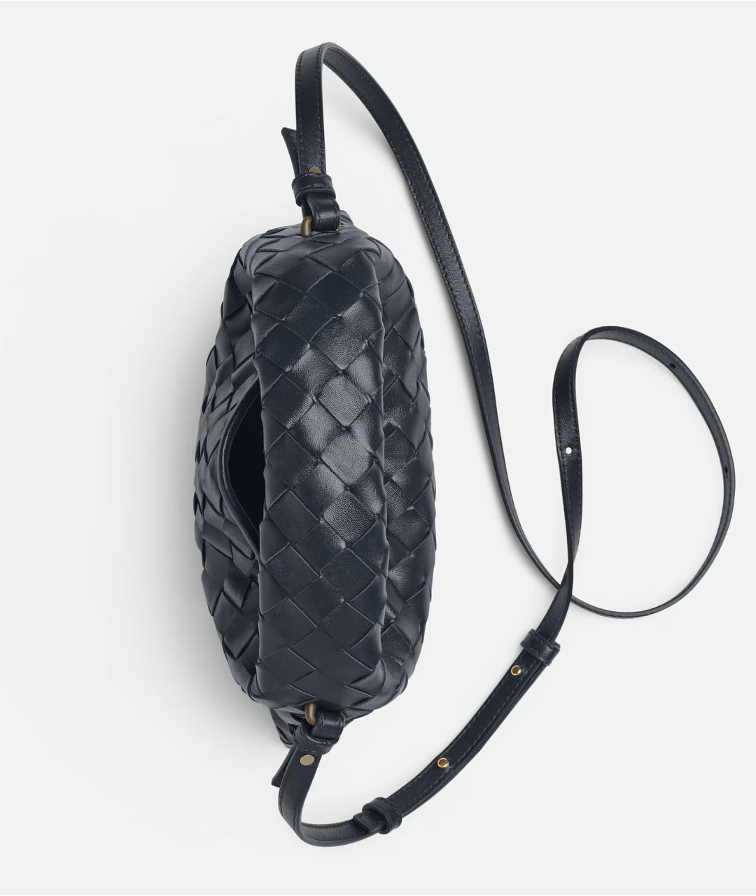 BOTTEGA VENETA Темно-синяя кожаная сумка с короткими ручками, фото 3