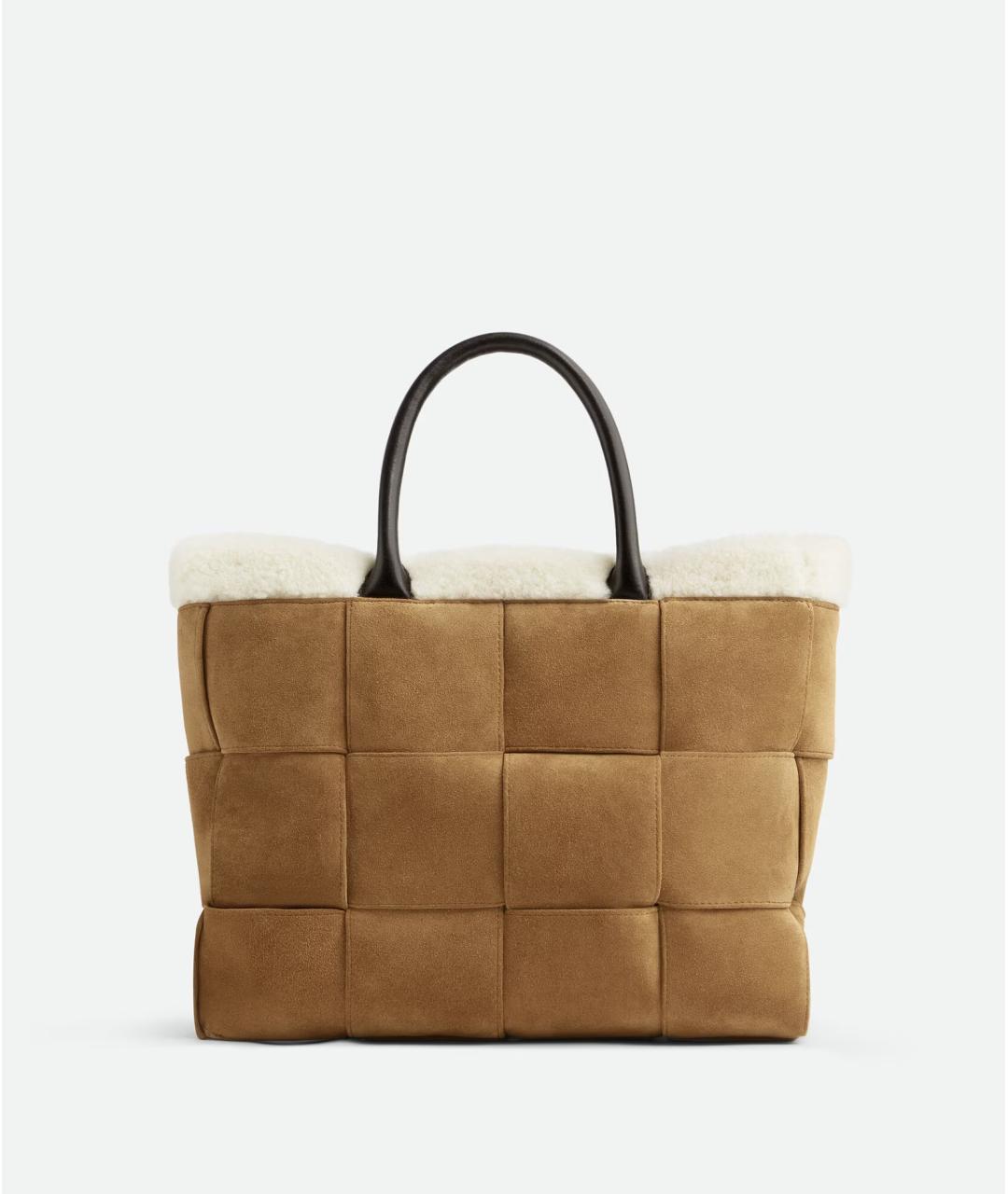 BOTTEGA VENETA Бежевая кожаная сумка тоут, фото 5