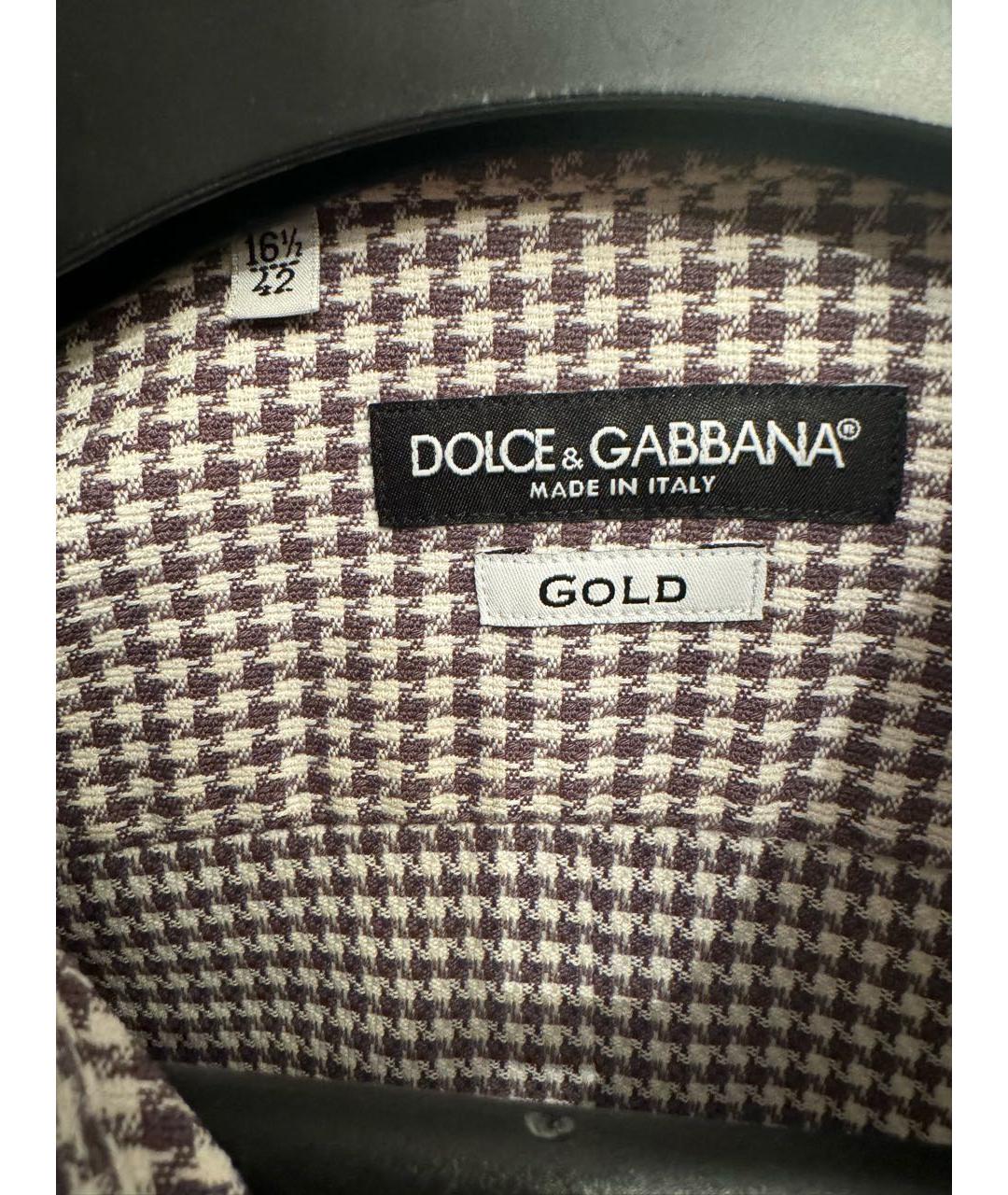 DOLCE&GABBANA Бежевая хлопковая кэжуал рубашка, фото 3