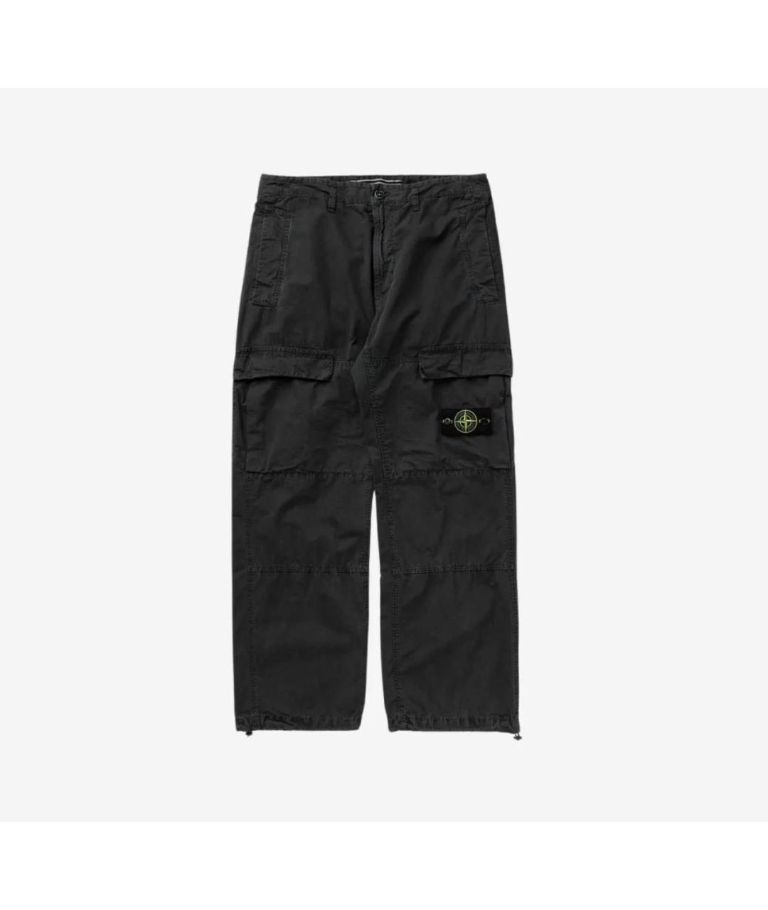 STONE ISLAND Черные хлопковые повседневные брюки, фото 3