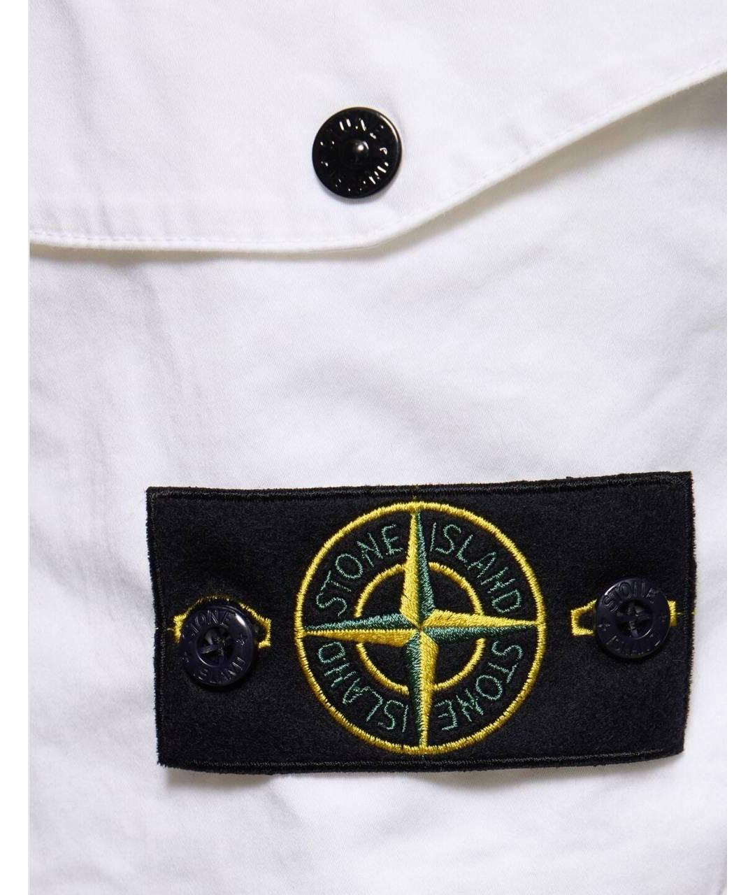 STONE ISLAND Белые хлопковые повседневные брюки, фото 4