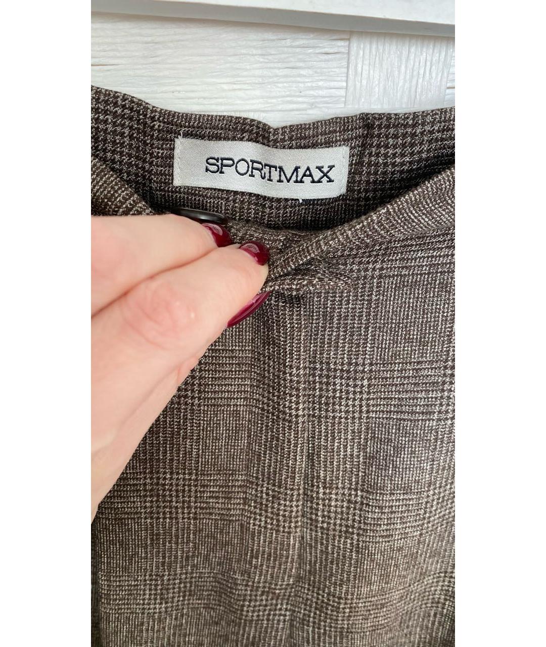 SPORTMAX Мульти шерстяные прямые брюки, фото 3