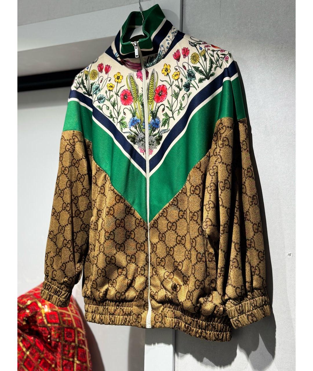 GUCCI Коричневая полиэстеровая спортивная куртка, фото 4