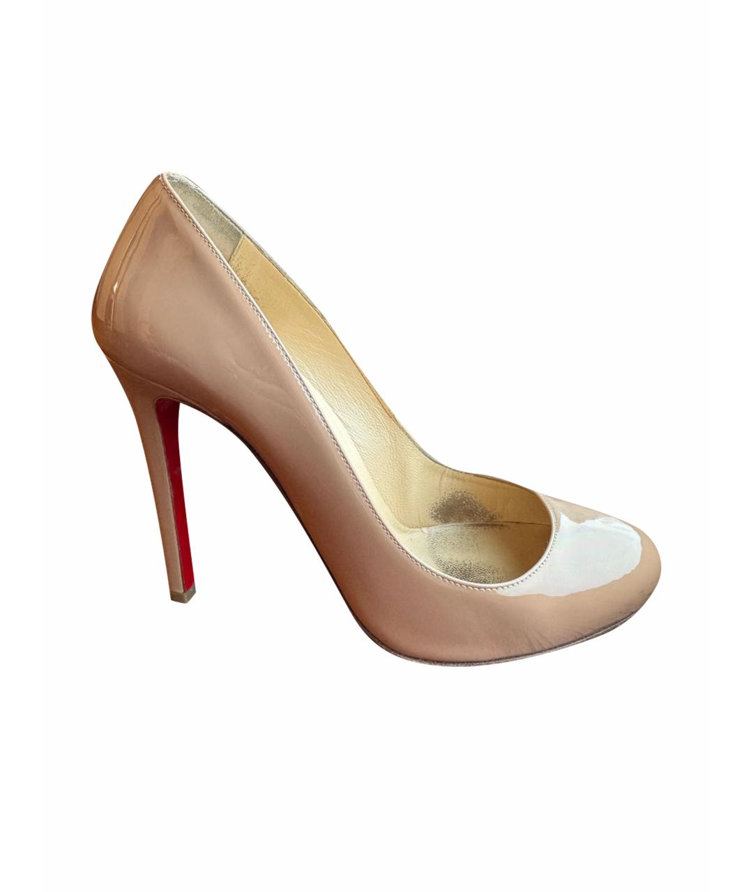 CHRISTIAN LOUBOUTIN Бежевые туфли из лакированной кожи, фото 1