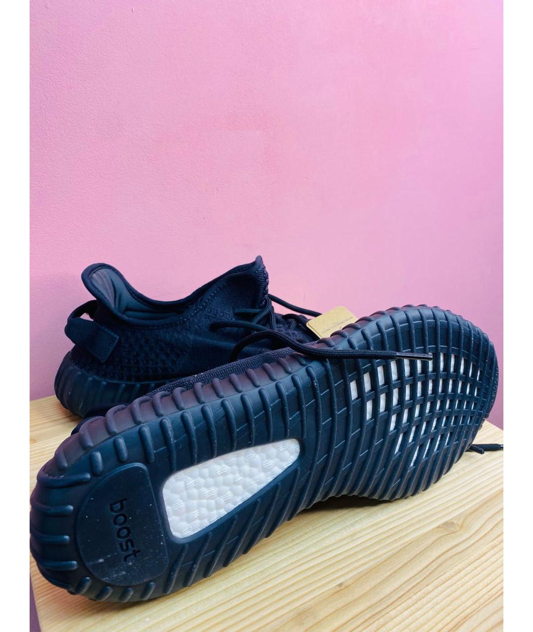 ADIDAS YEEZY Черные текстильные низкие кроссовки / кеды, фото 5