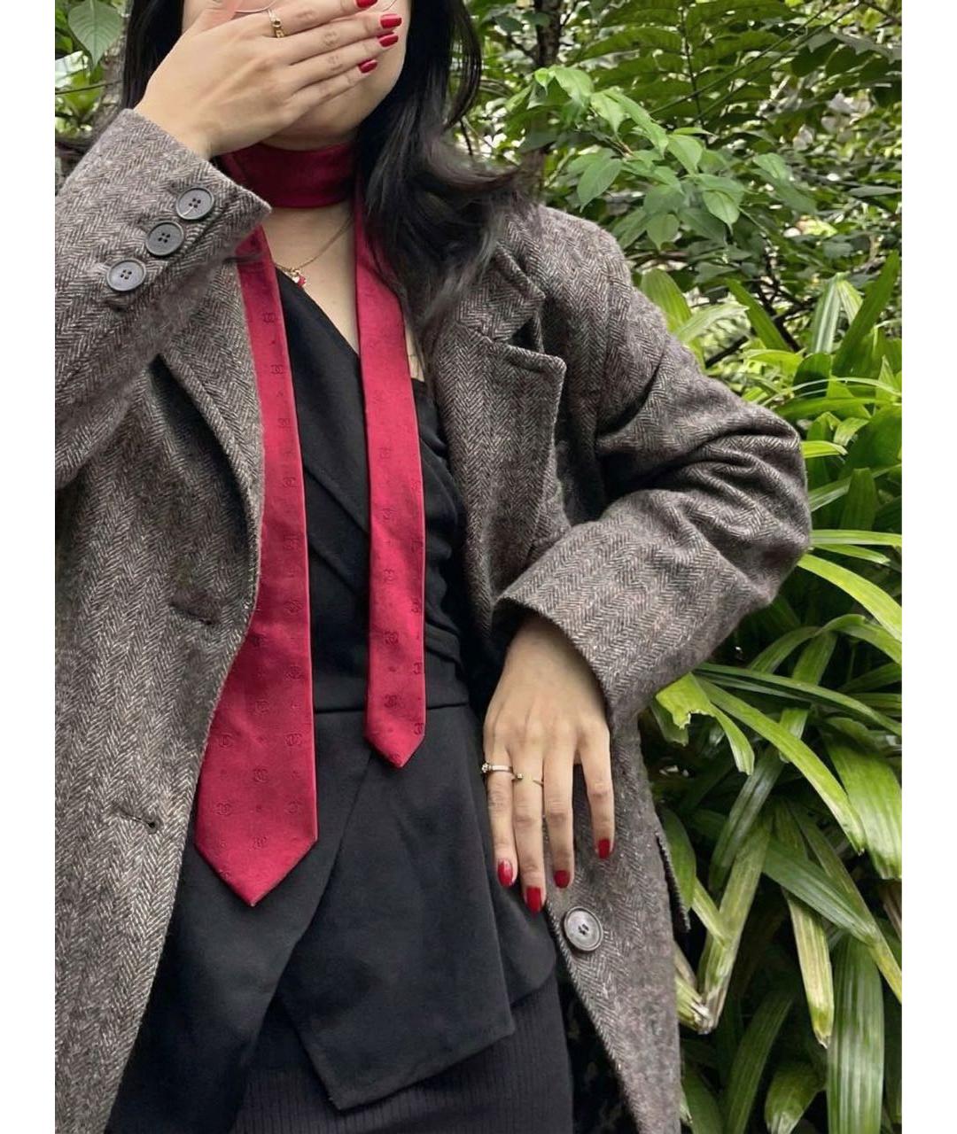 CHANEL Красный шелковый галстук, фото 7