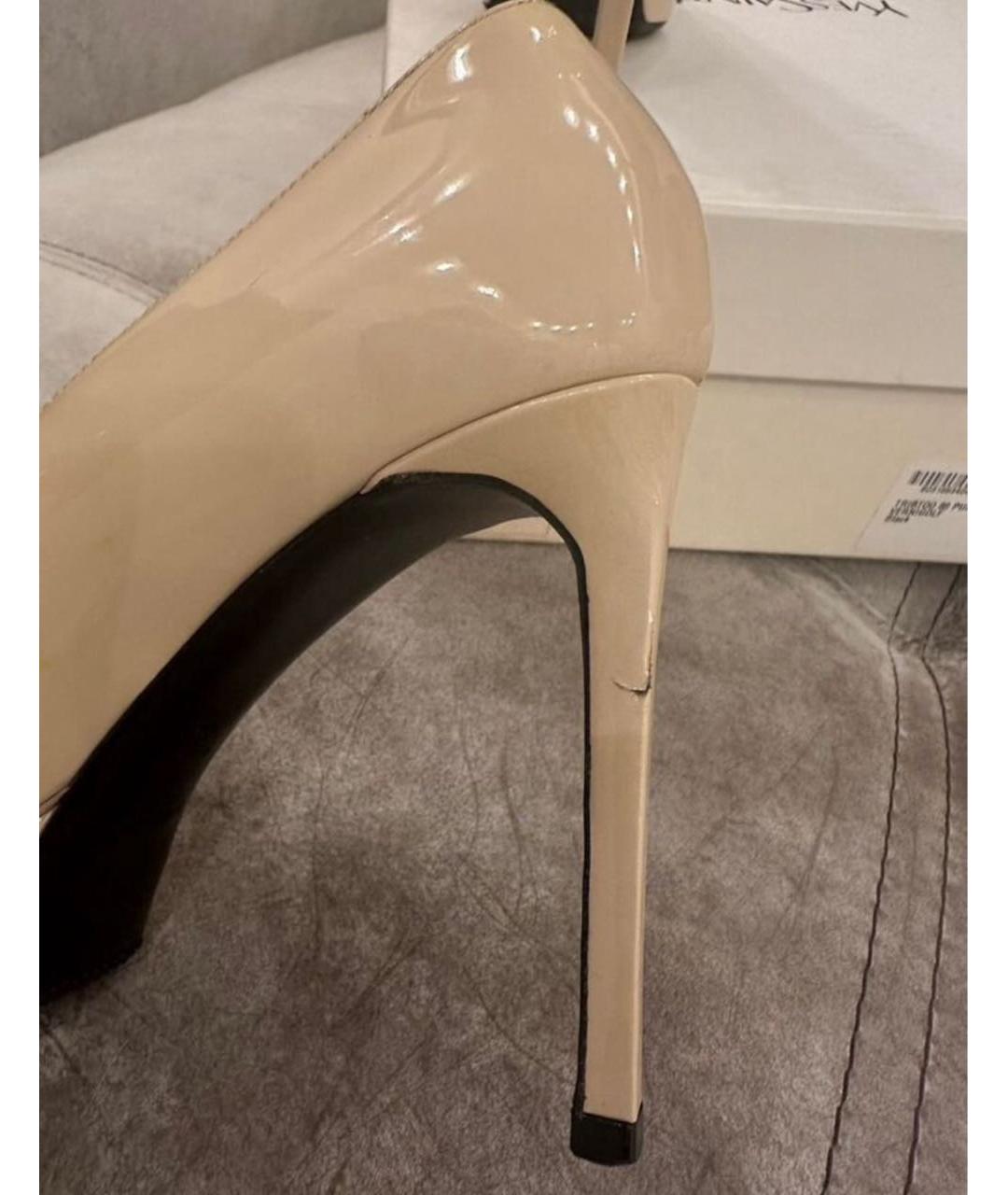 SAINT LAURENT Бежевые кожаные туфли, фото 4