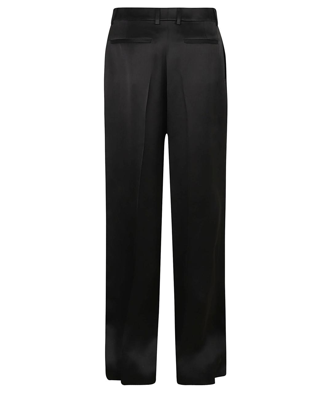 SAINT LAURENT Черные шелковые прямые брюки, фото 2