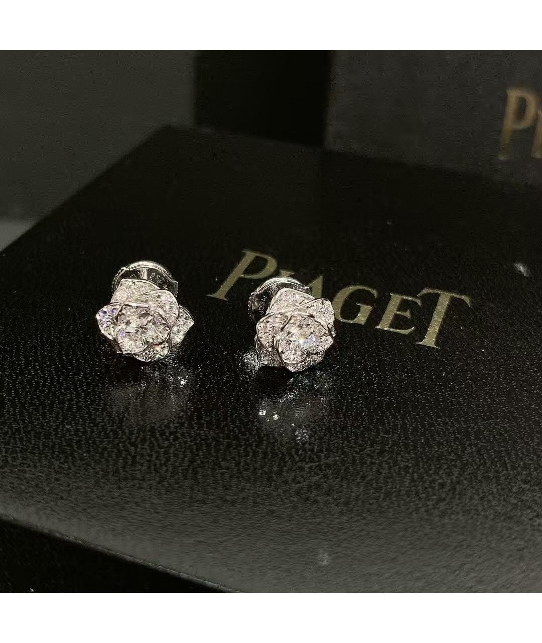 PIAGET Серебряные серьги из белого золота, фото 4