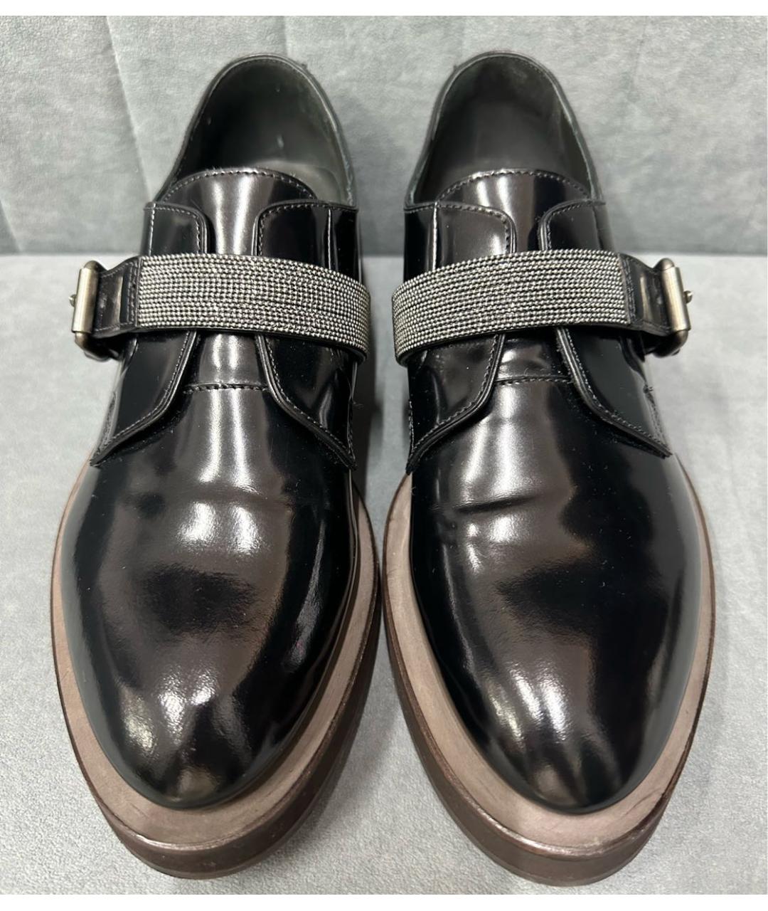 BRUNELLO CUCINELLI Черные ботинки из лакированной кожи, фото 2