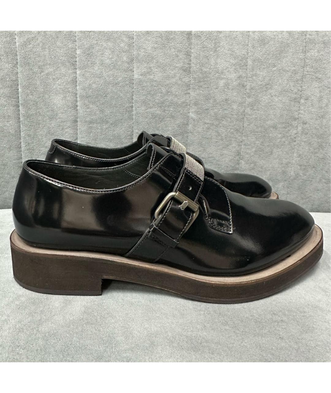 BRUNELLO CUCINELLI Черные ботинки из лакированной кожи, фото 7