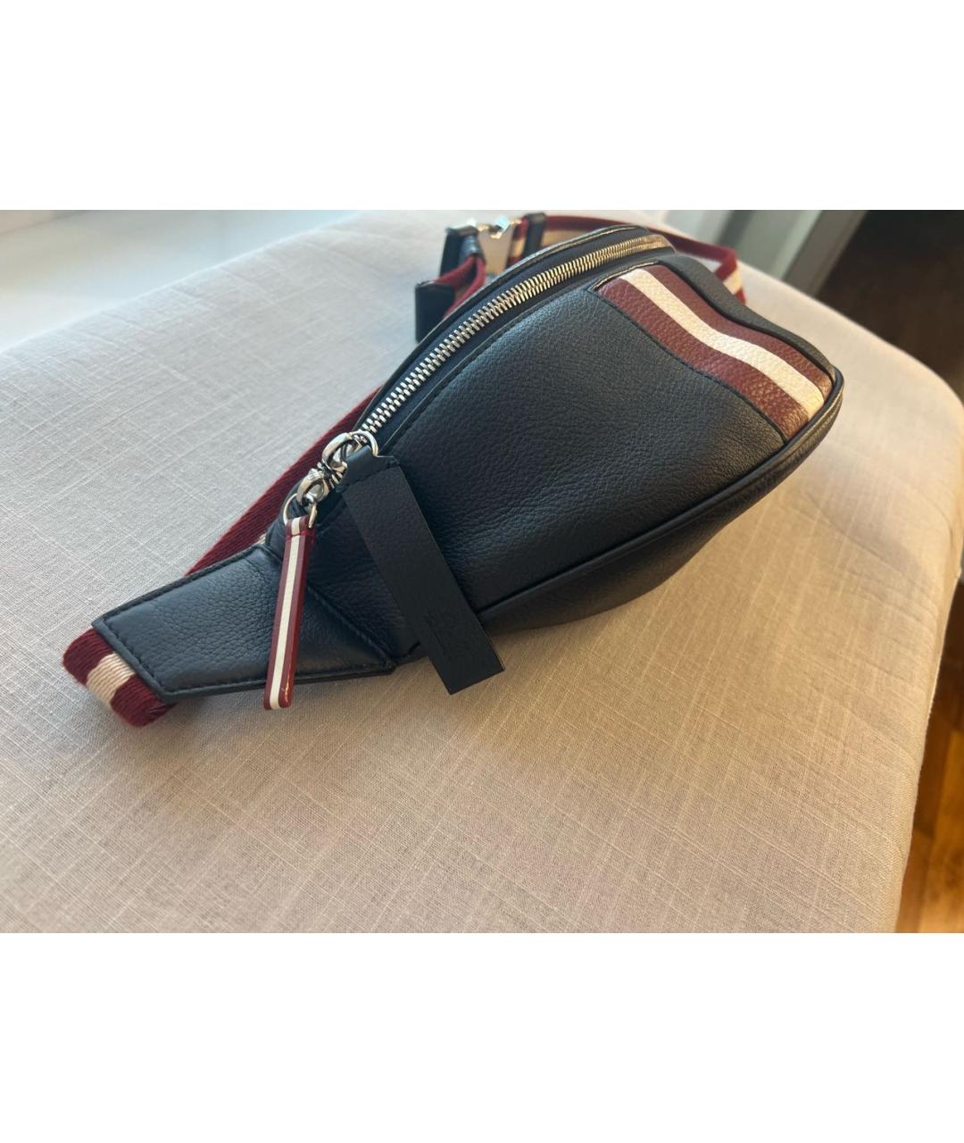 BALLY Темно-синяя кожаная поясная сумка, фото 6