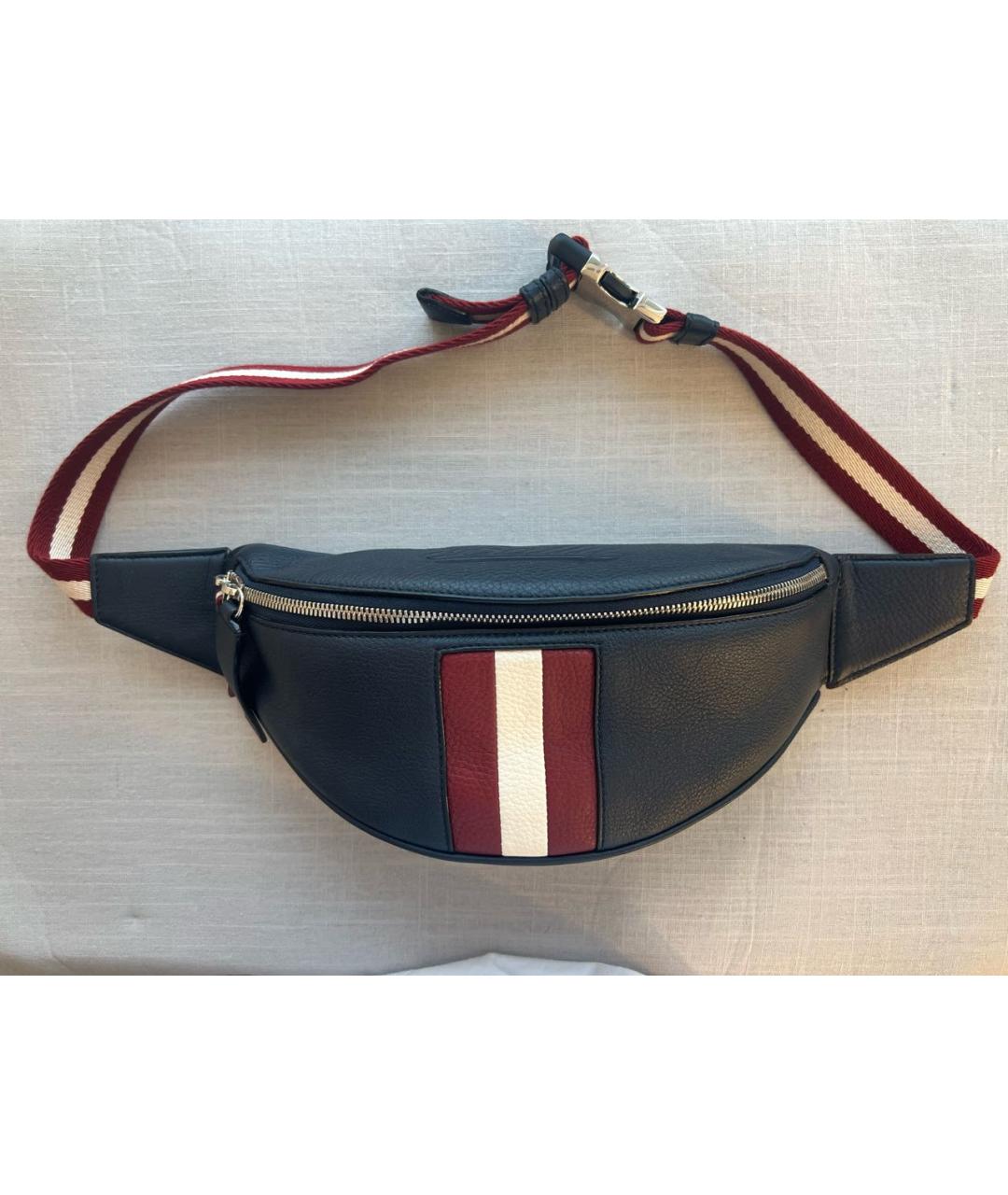 BALLY Темно-синяя кожаная поясная сумка, фото 8