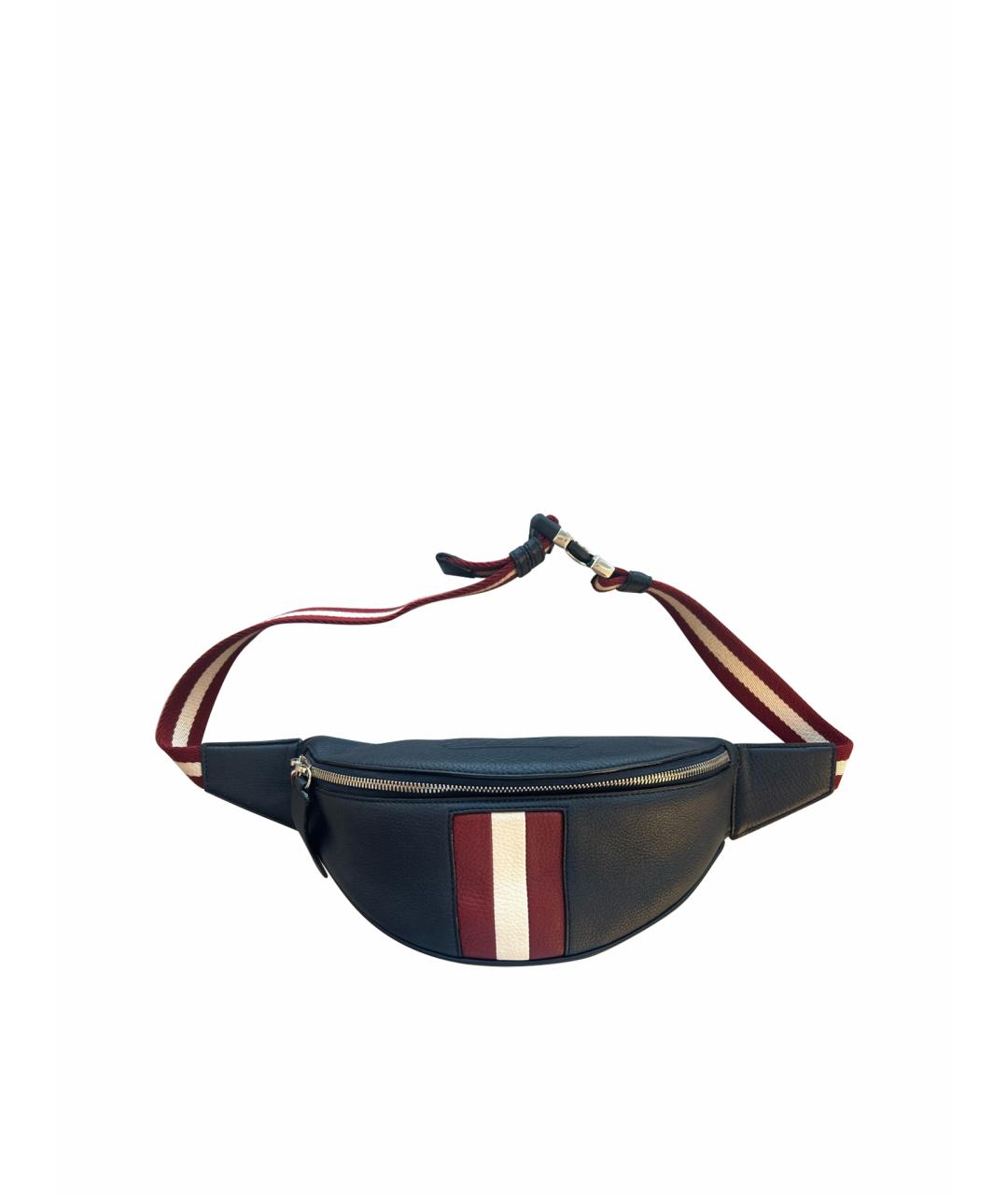 BALLY Темно-синяя кожаная поясная сумка, фото 1