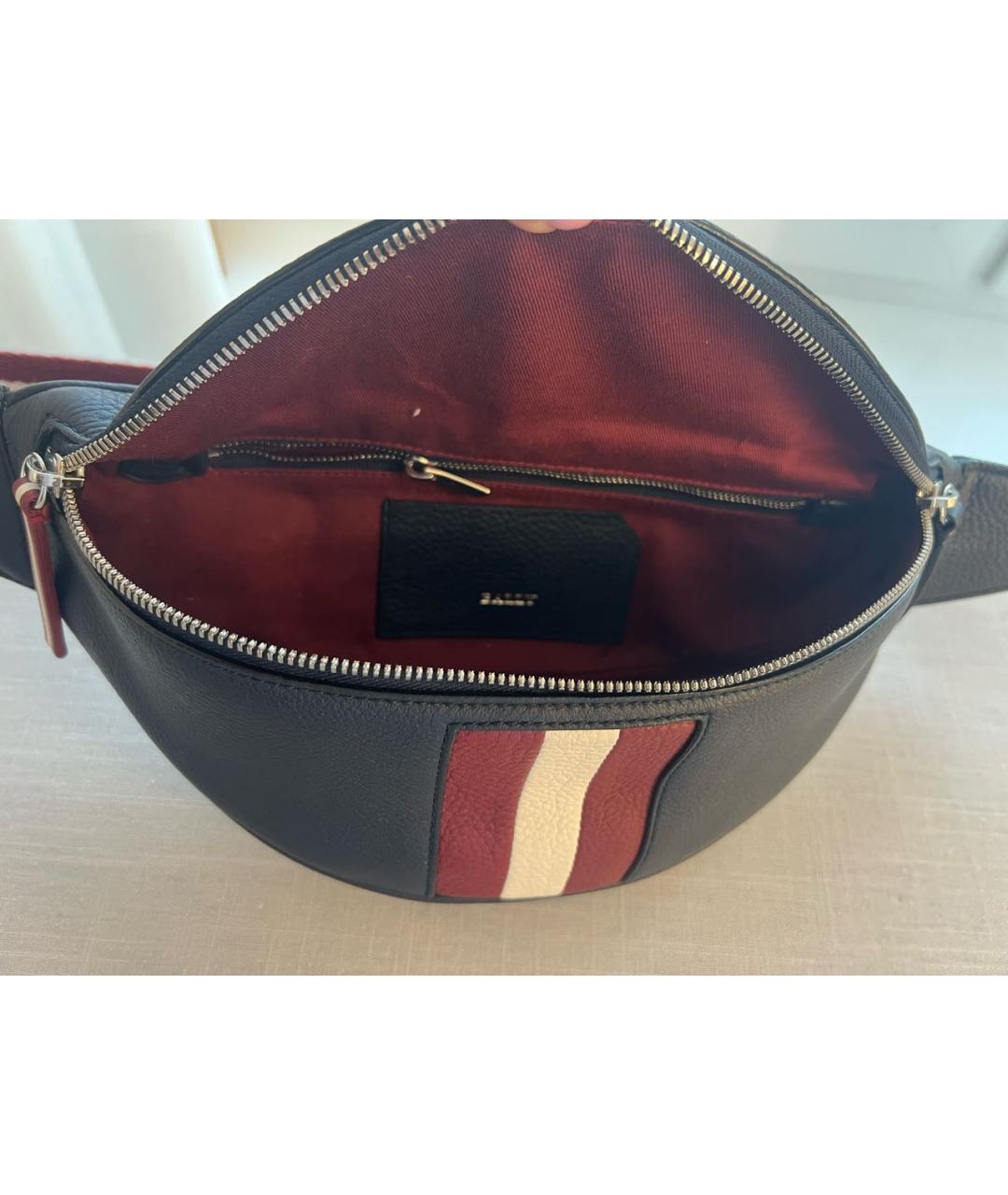 BALLY Темно-синяя кожаная поясная сумка, фото 3