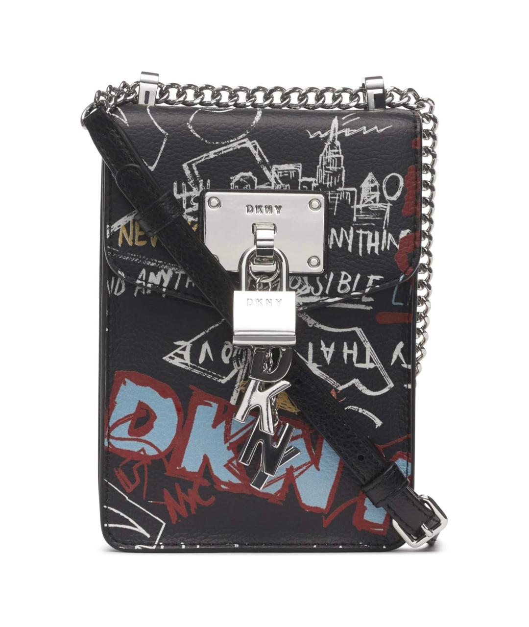 DKNY Черная кожаная сумка через плечо, фото 1